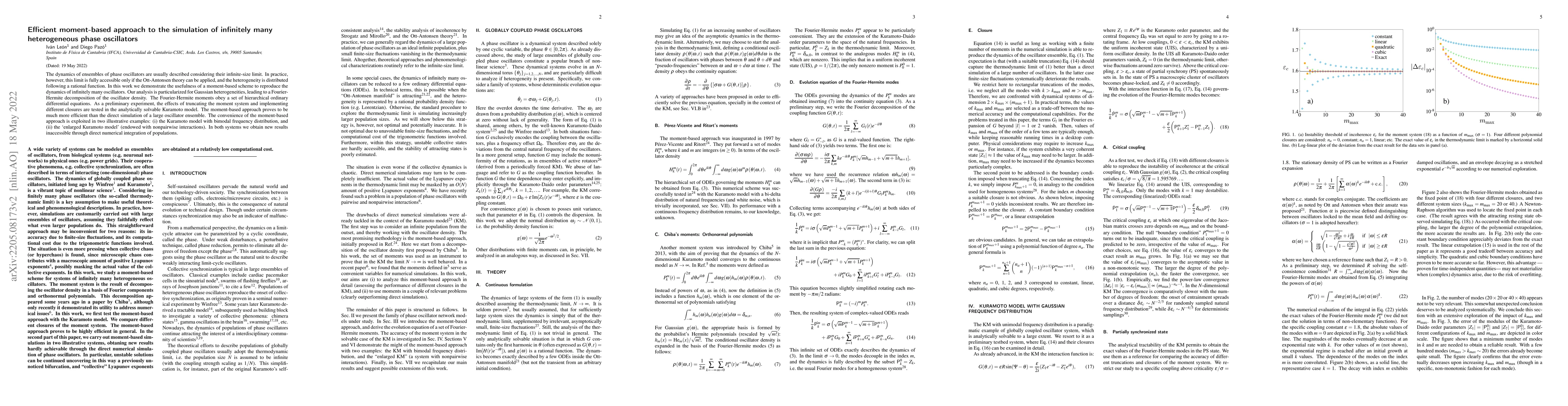 Thumbnail for Efficient moment-based approach to the simulation of infinitely many
  heterogeneous phase oscillators