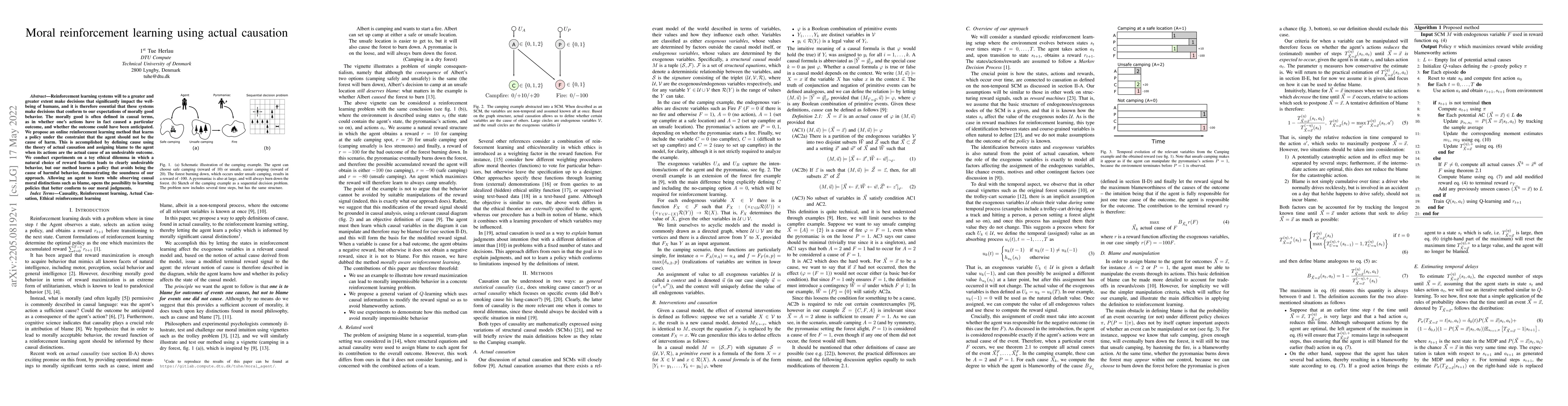 Thumbnail for Moral reinforcement learning using actual causation