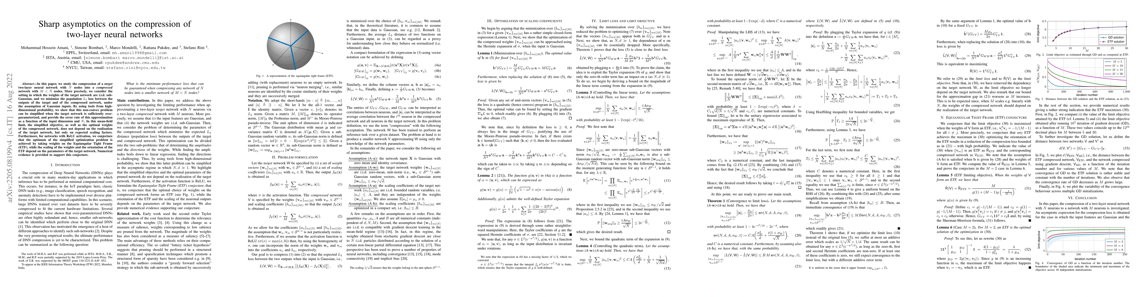 Thumbnail for Sharp asymptotics on the compression of two-layer neural networks