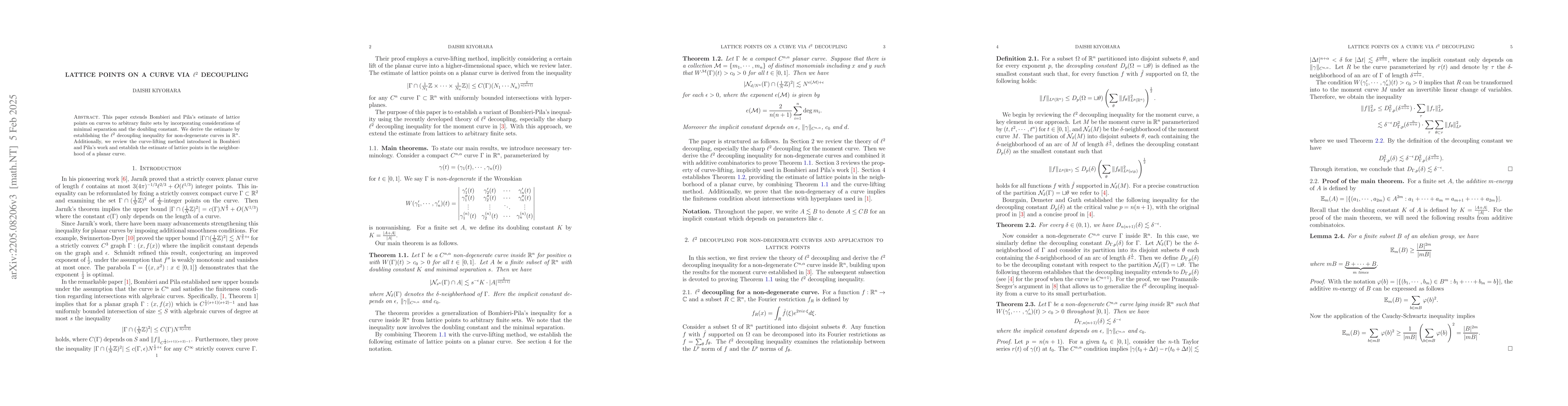 Thumbnail for Lattice points on a curve via $\ell^2$ decoupling