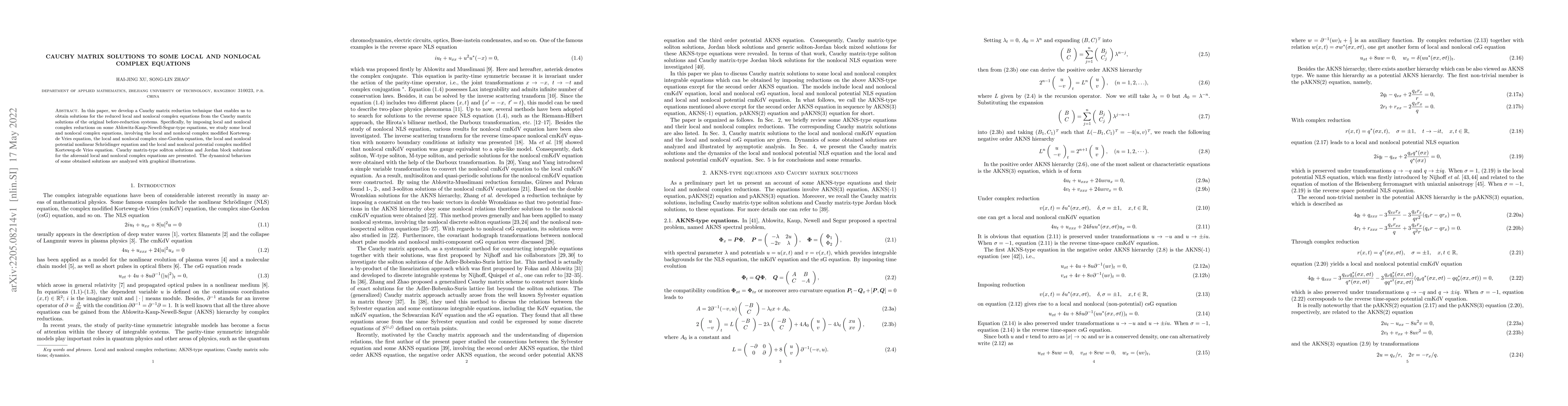 Thumbnail for Cauchy matrix solutions to some local and nonlocal complex equations