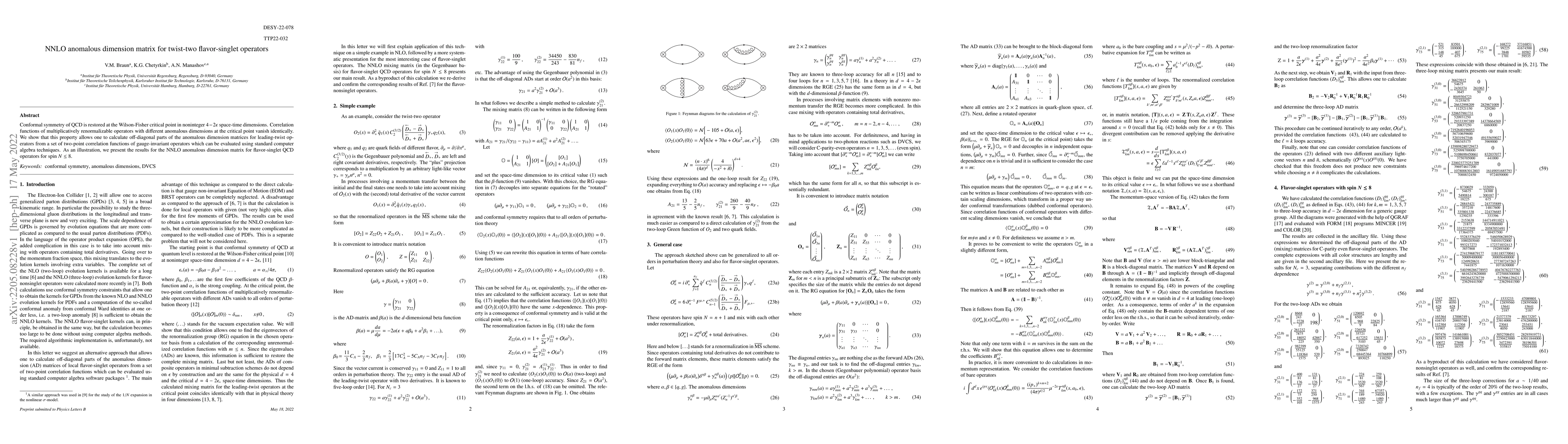 Thumbnail for NNLO anomalous dimension matrix for twist-two flavor-singlet operators