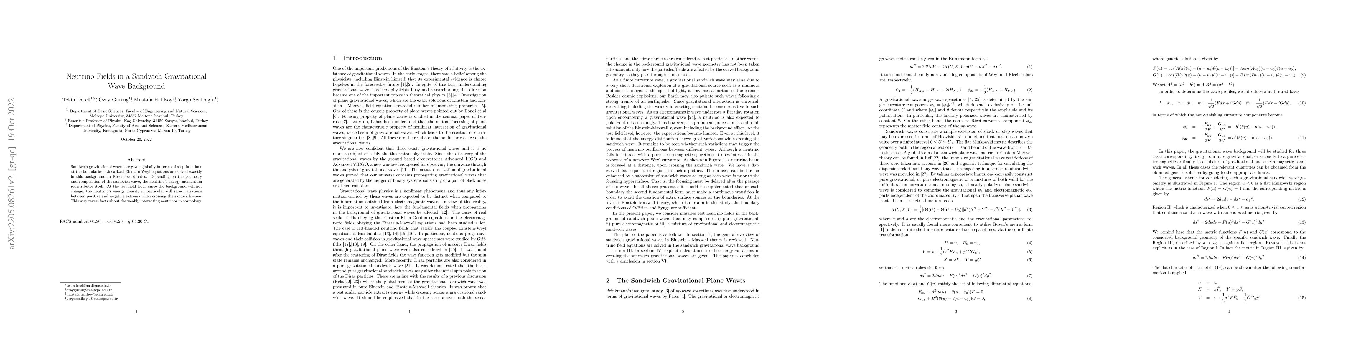 Thumbnail for Neutrino Fields in a Sandwich Gravitational Wave Background