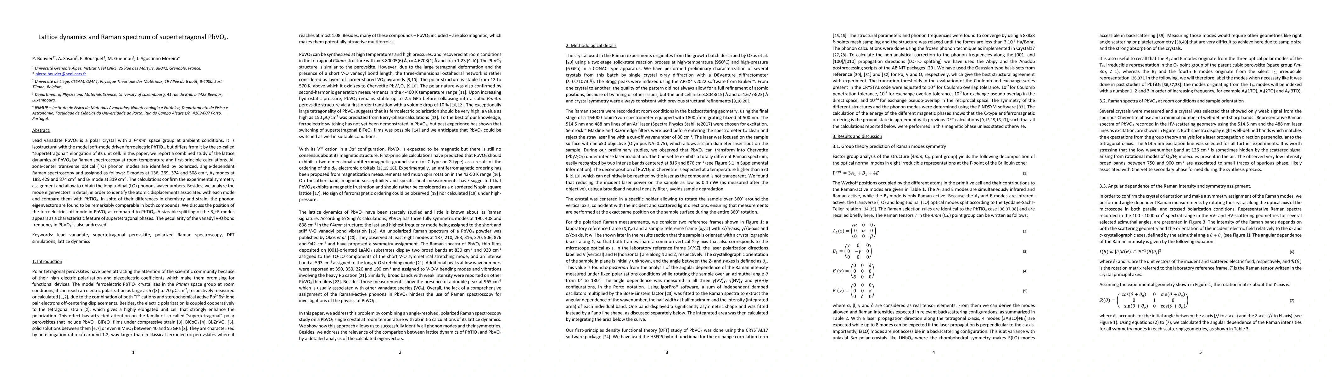 Thumbnail for Lattice dynamics and Raman spectrum of supertetragonal PbVO3