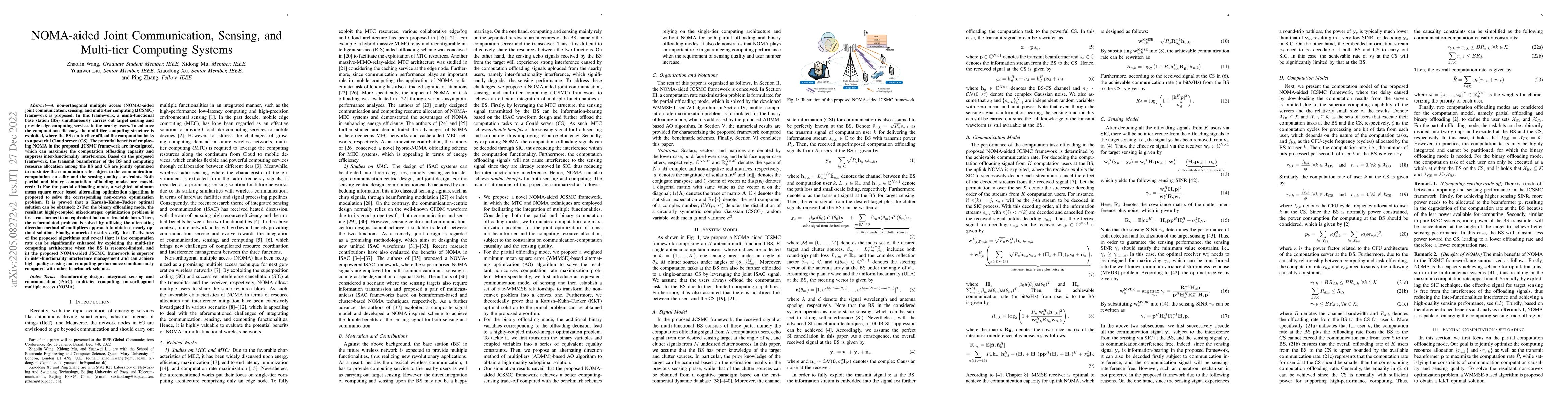 Thumbnail for NOMA-aided Joint Communication, Sensing, and Multi-tier Computing
  Systems