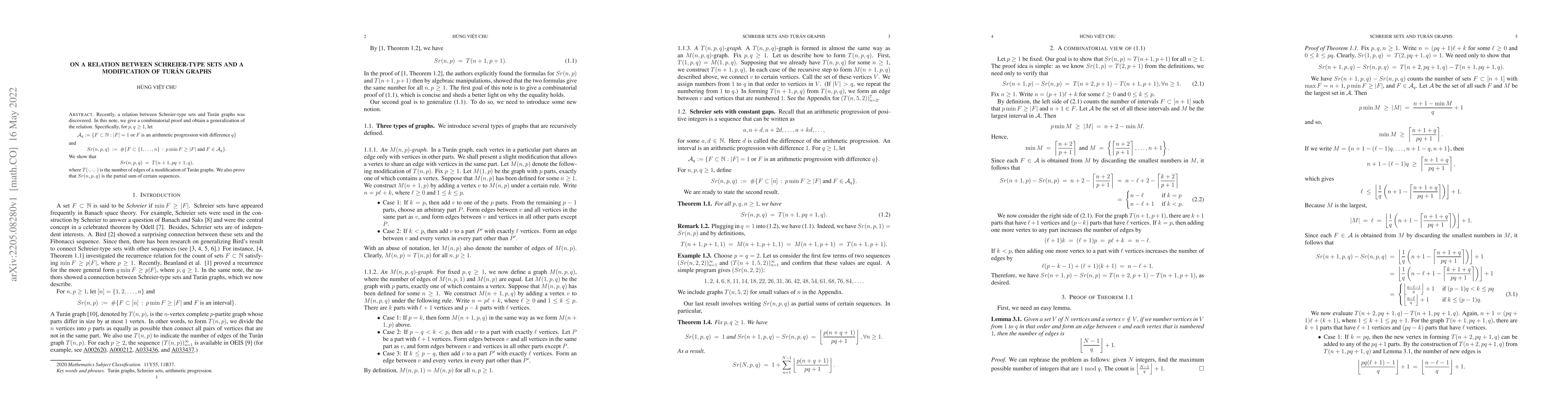 Thumbnail for On a Relation between Schreier-type Sets and a Modification of Tur\'{a}n
  Graphs