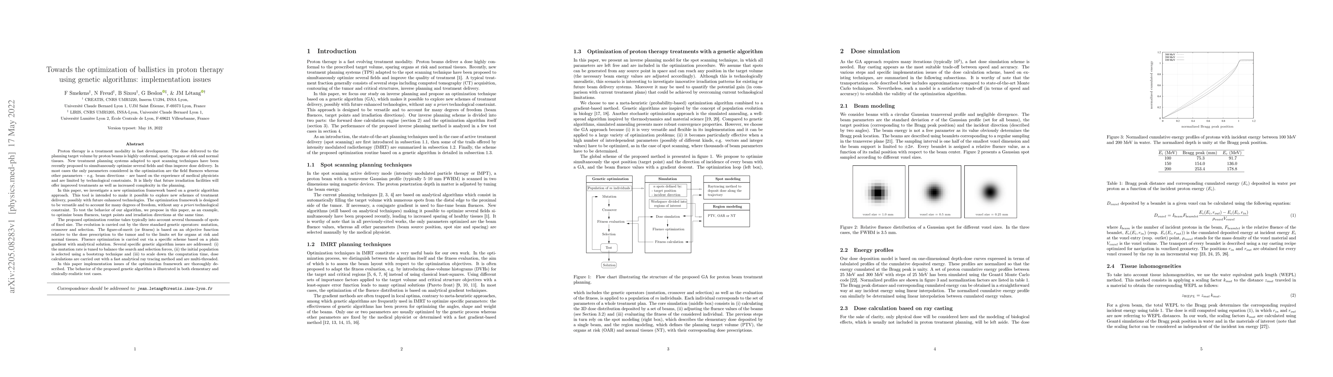 Thumbnail for Towards the optimization of ballistics in proton therapy using genetic
  algorithms: implementation issues