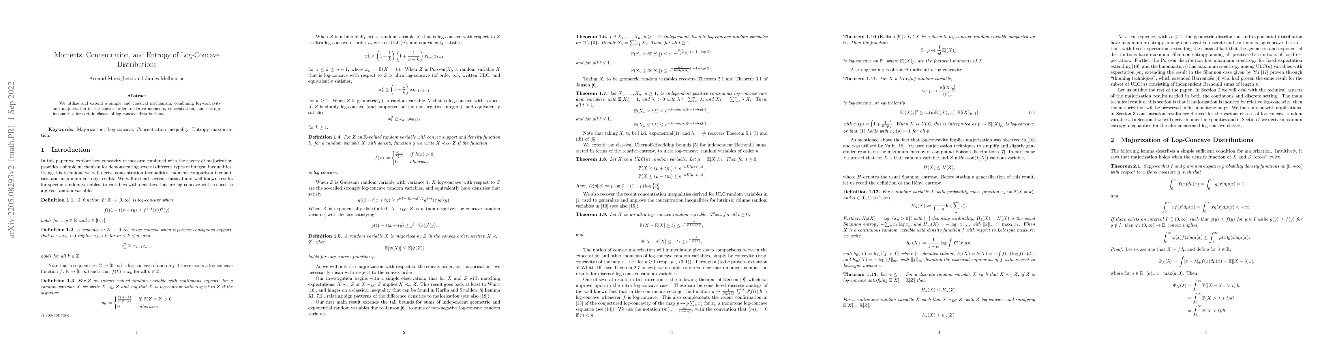 Thumbnail for Moments, Concentration, and Entropy of Log-Concave Distributions