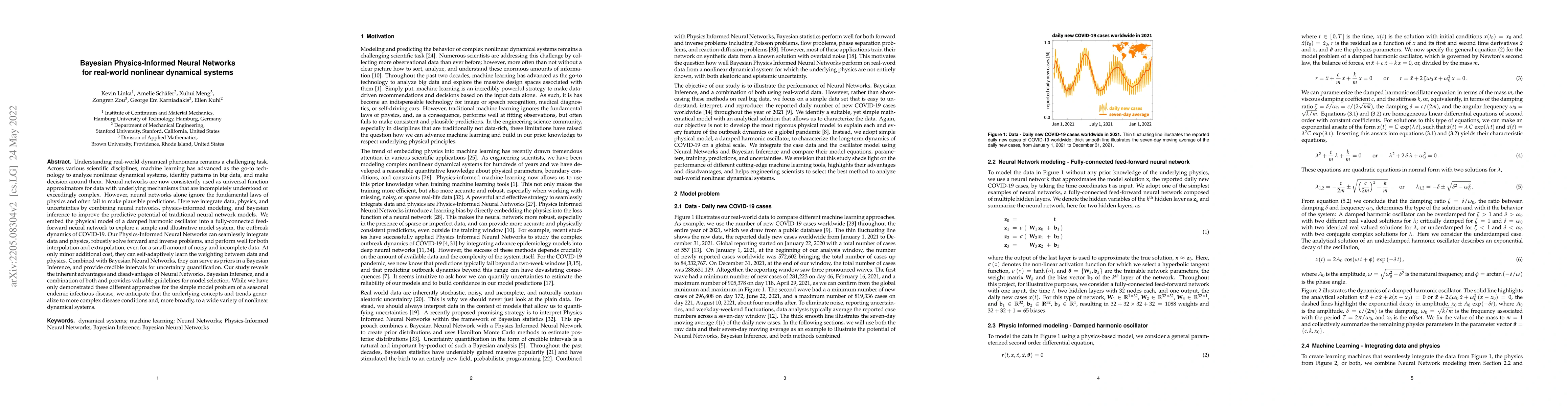 Thumbnail for Bayesian Physics-Informed Neural Networks for real-world nonlinear
  dynamical systems