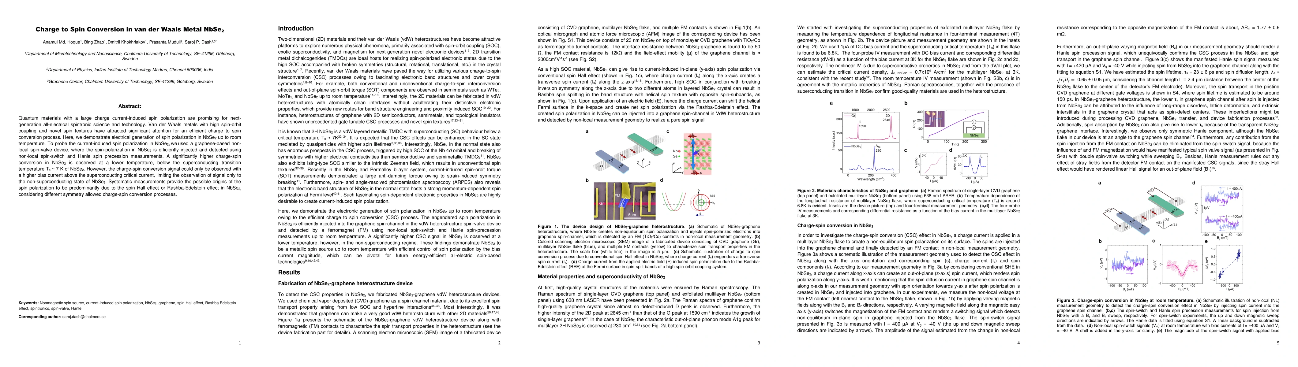 Thumbnail for Charge to Spin Conversion in van der Waals Metal NbSe2