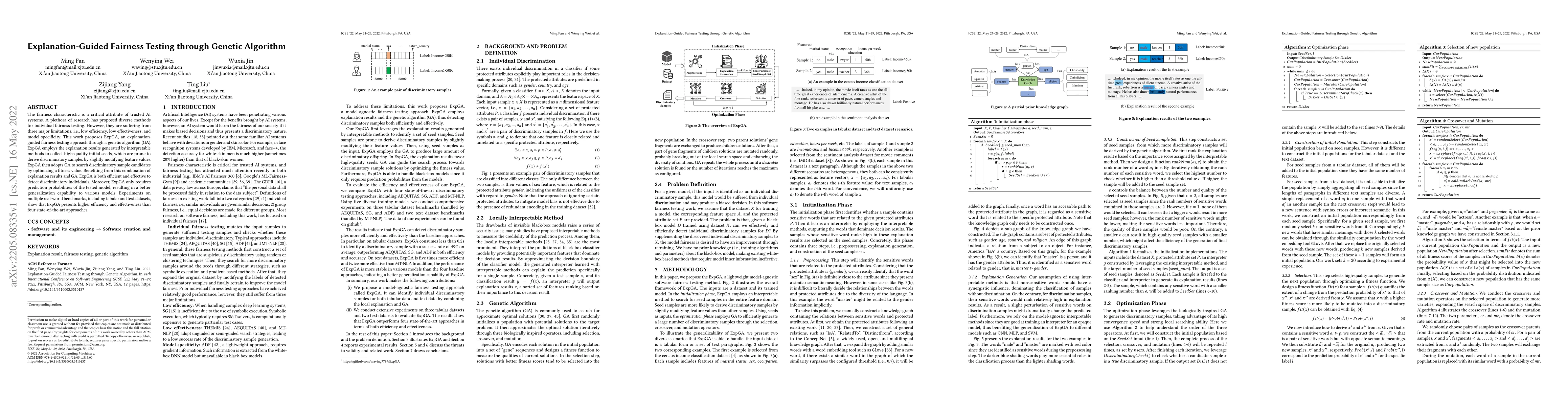 Thumbnail for Explanation-Guided Fairness Testing through Genetic Algorithm
