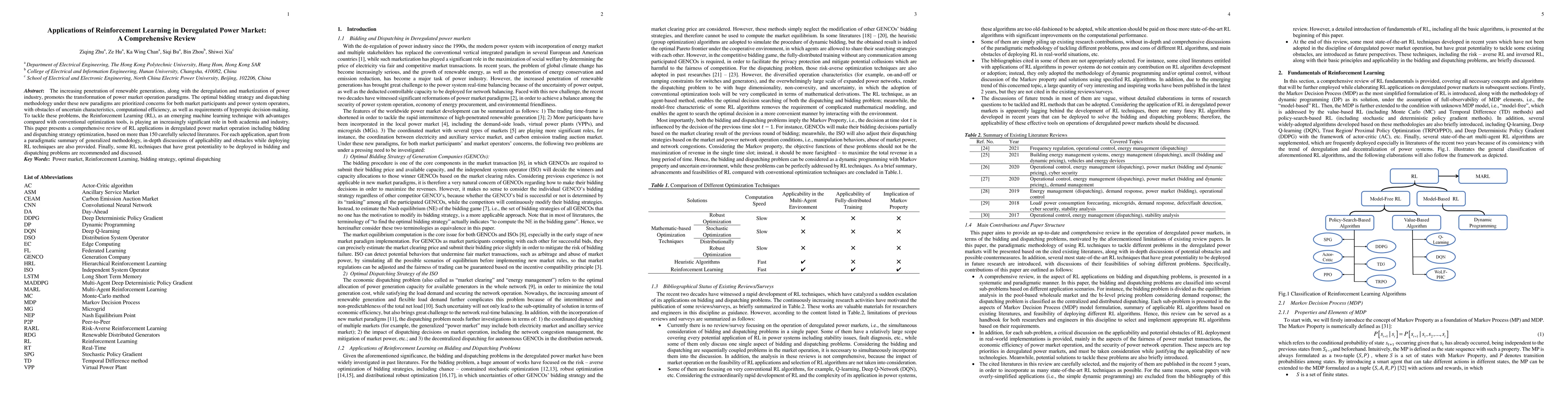 Thumbnail for Applications of Reinforcement Learning in Deregulated Power Market: A
  Comprehensive Review