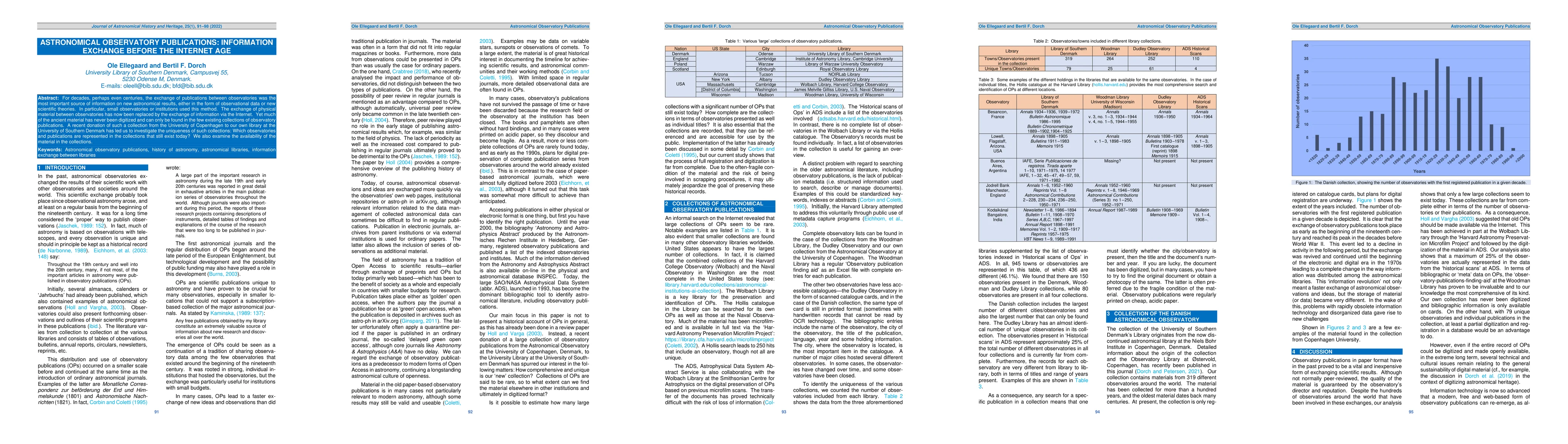 Thumbnail for Astronomical observatory publications: information exchange before the
  Internet era