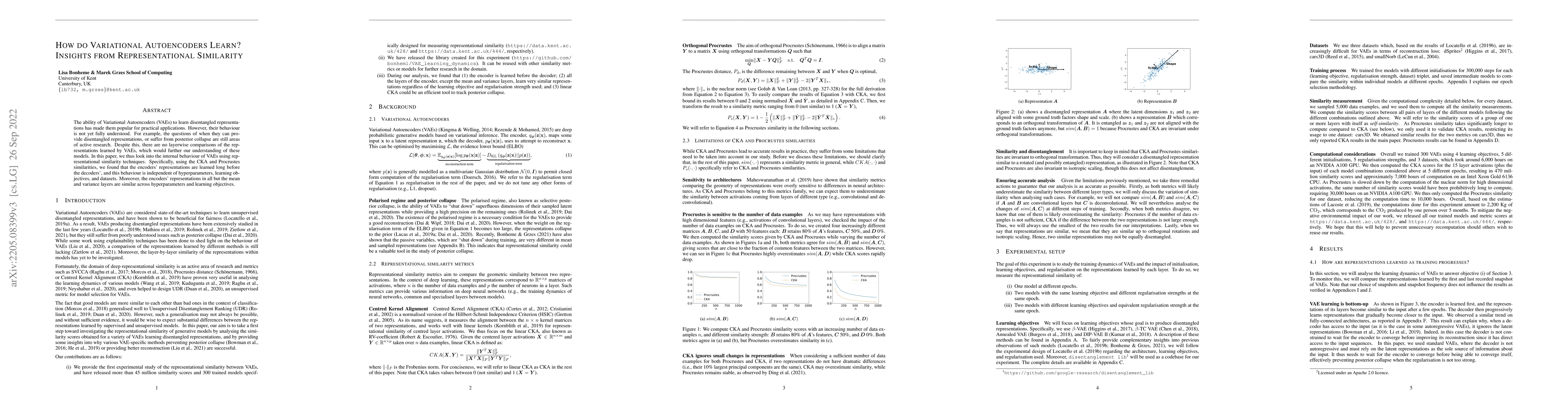 Thumbnail for How do Variational Autoencoders Learn? Insights from Representational
  Similarity