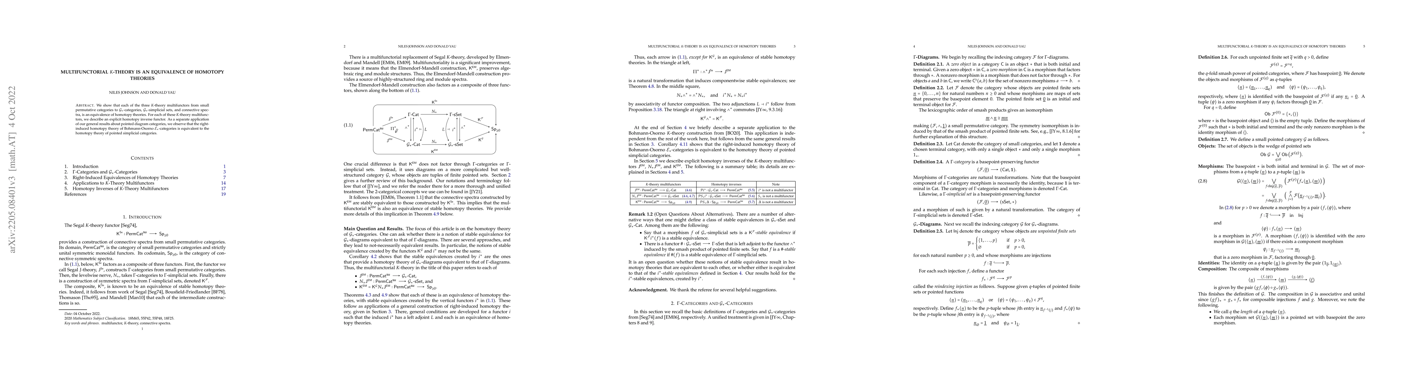 Thumbnail for Multifunctorial $K$-Theory is an Equivalence of Homotopy Theories
