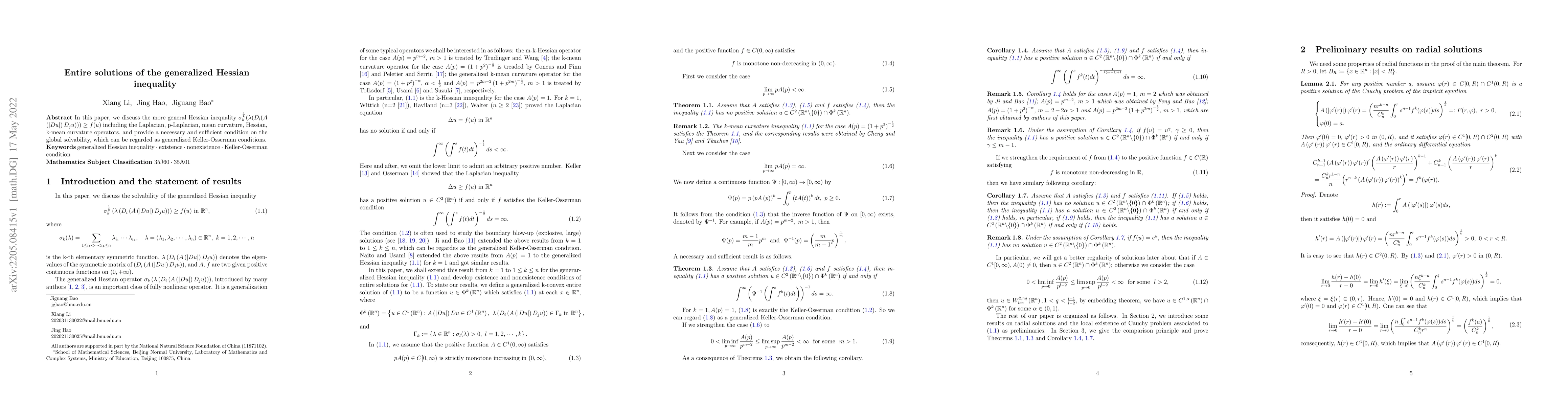Thumbnail for Entire solutions of the generalized Hessian inequality