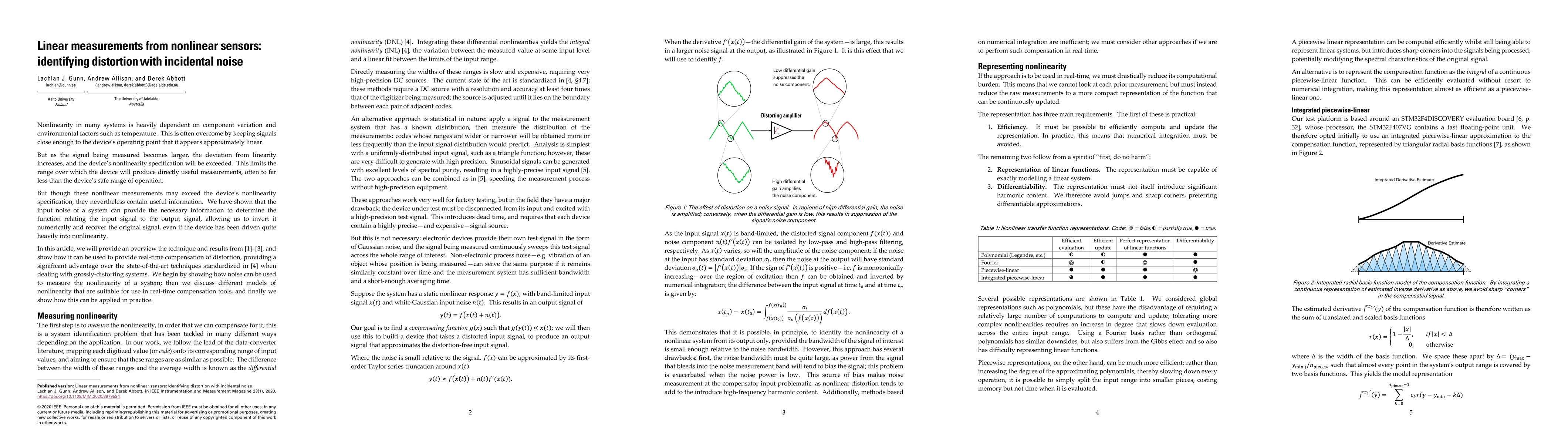 Thumbnail for Linear measurements from nonlinear sensors: identifying distortion with
  incidental noise