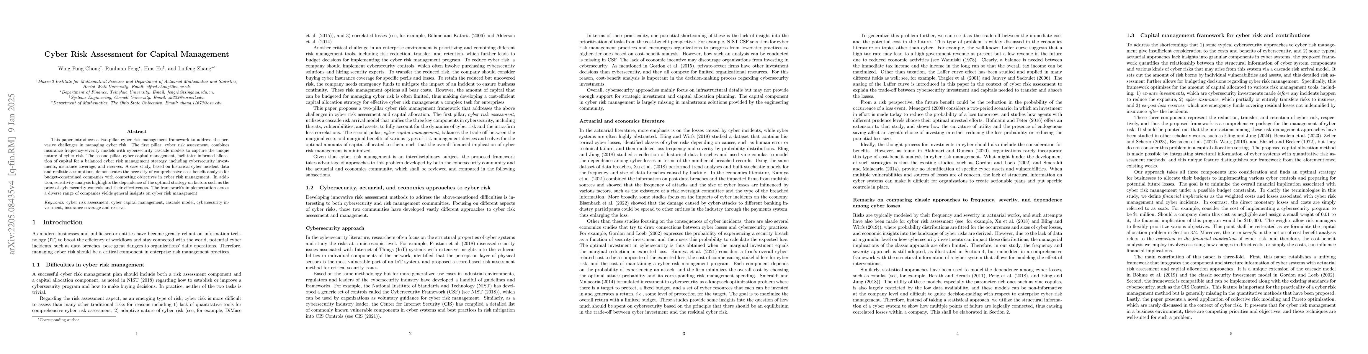 Thumbnail for Cyber Risk Assessment for Capital Management