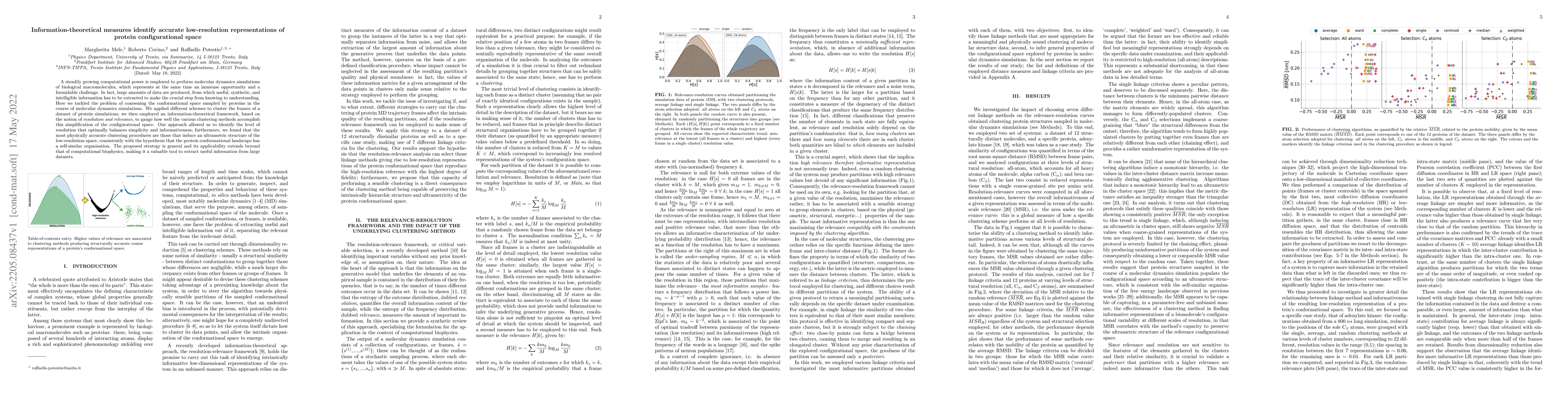 Thumbnail for Information-theoretical measures identify accurate low-resolution
  representations of protein configurational space