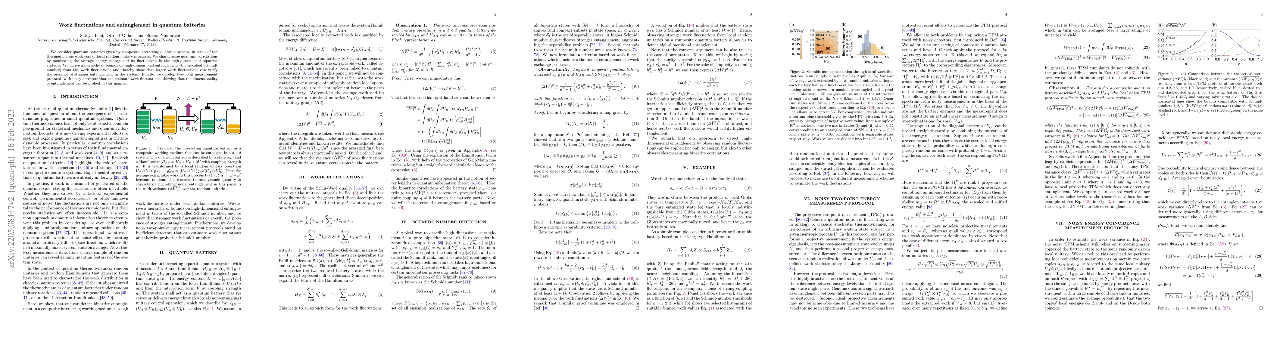 Thumbnail for Work fluctuations and entanglement in quantum batteries