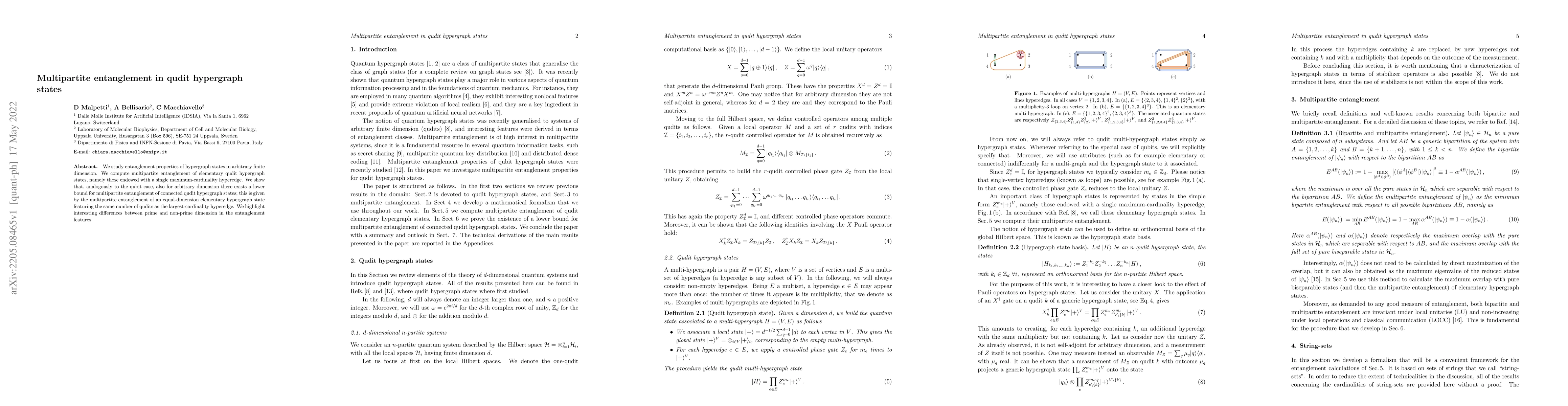 Thumbnail for Multipartite entanglement in qudit hypergraph states