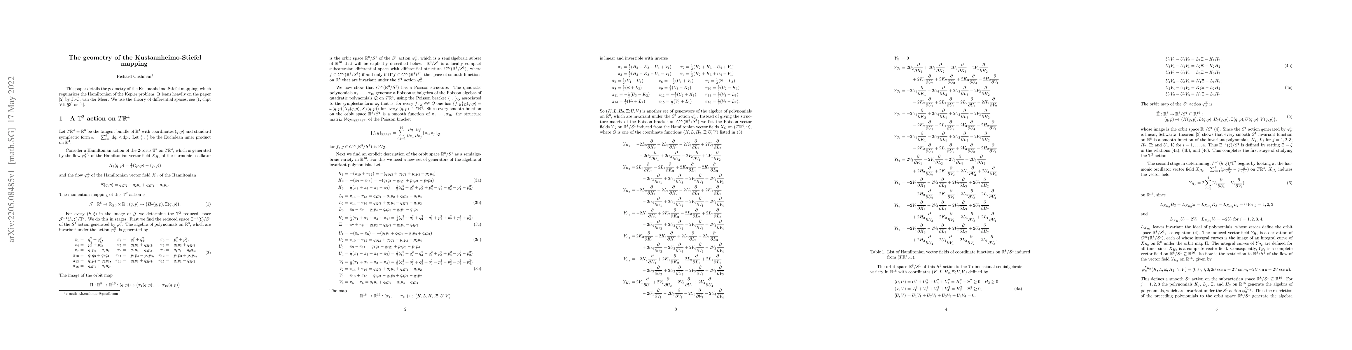 Thumbnail for The geometry of the Kustaanheimo-Stiefel mapping