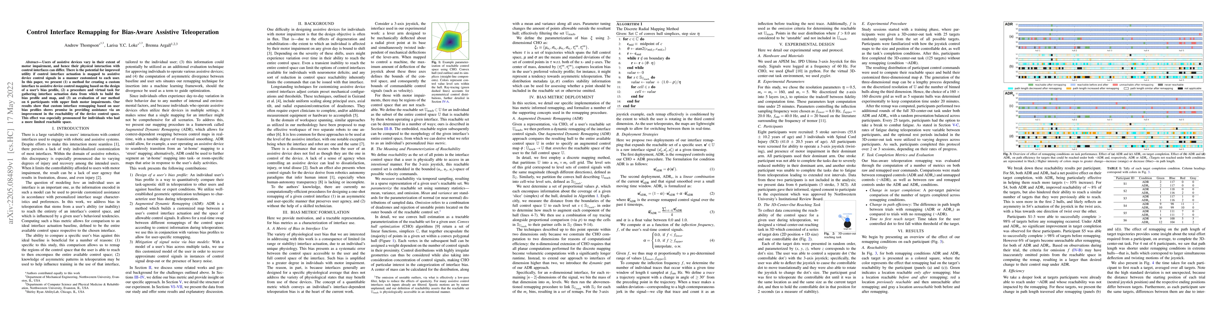 Thumbnail for Control Interface Remapping for Bias-Aware Assistive Teleoperation