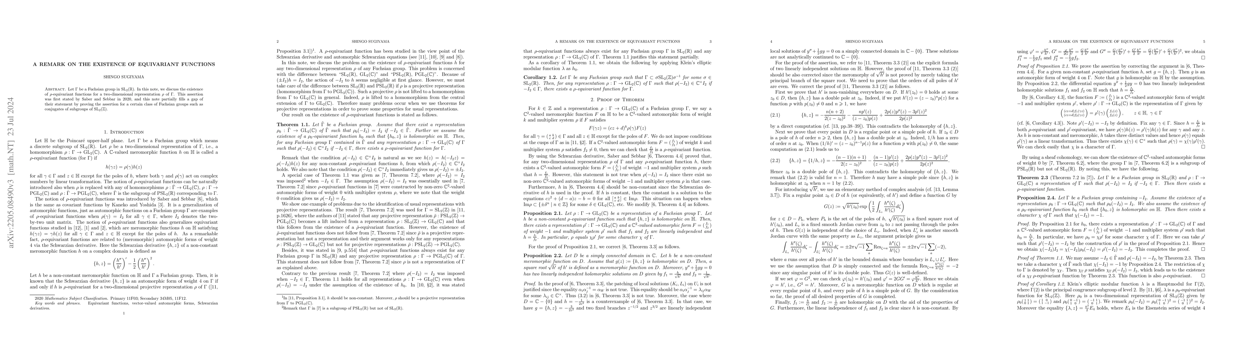 Thumbnail for A remark on the existence of equivariant functions