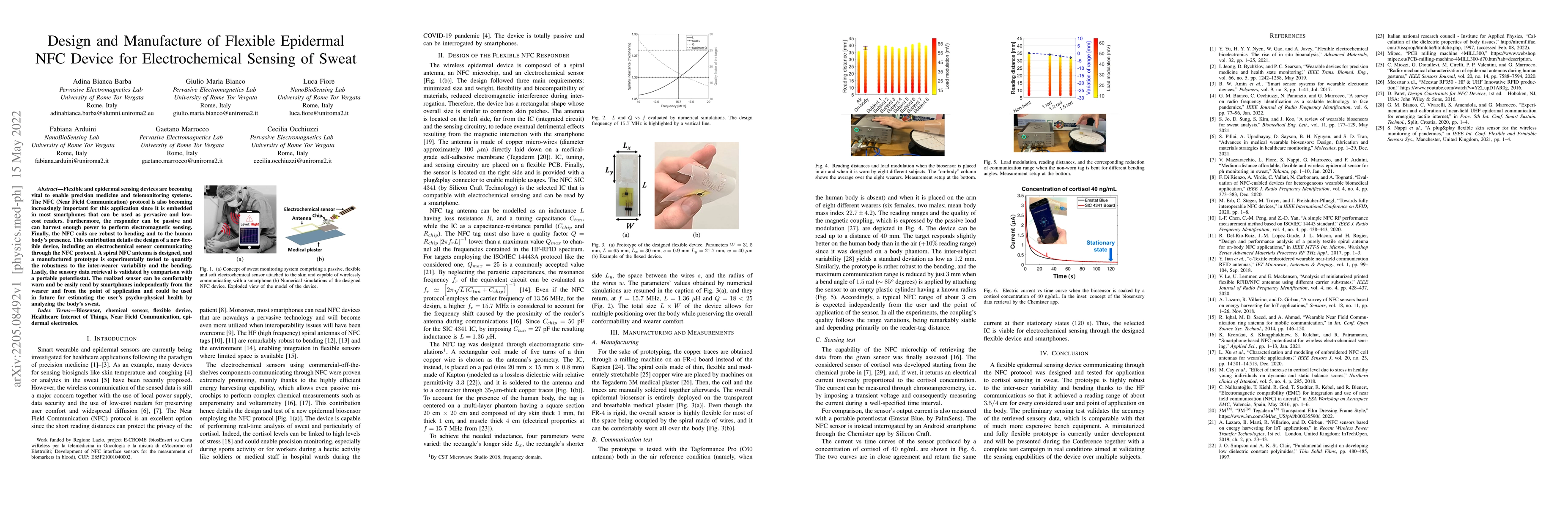 Thumbnail for Design and Manufacture of Flexible Epidermal NFC Device for
  Electrochemical Sensing of Sweat