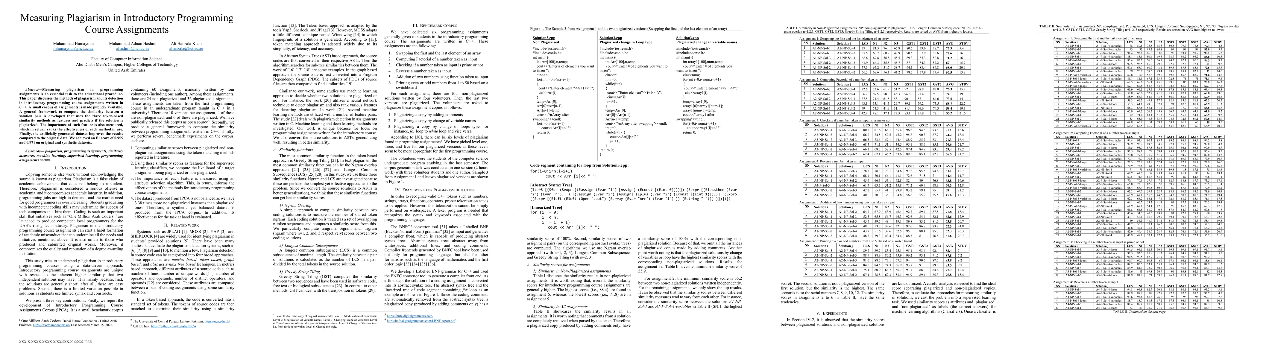 Thumbnail for Measuring Plagiarism in Introductory Programming Course Assignments