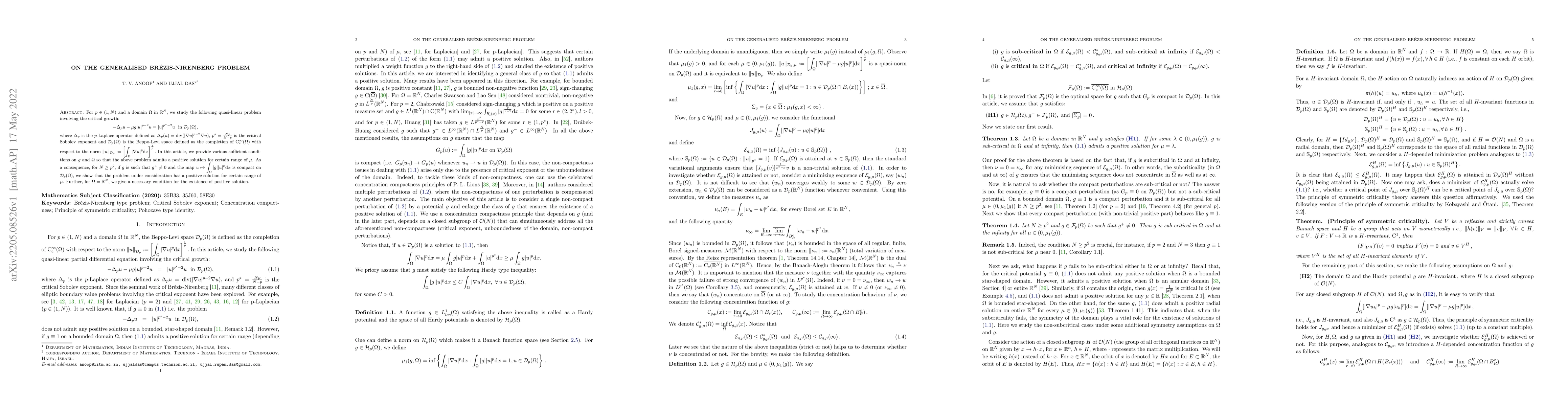 Thumbnail for On the generalised Brezis-Nirenberg problem