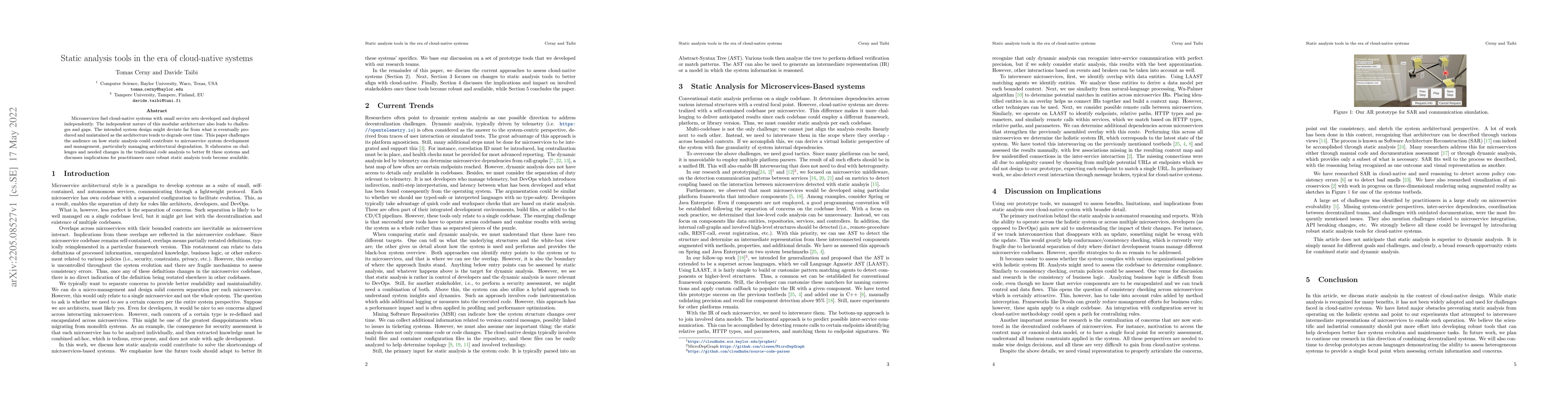 Thumbnail for Static analysis tools in the era of cloud-native systems
