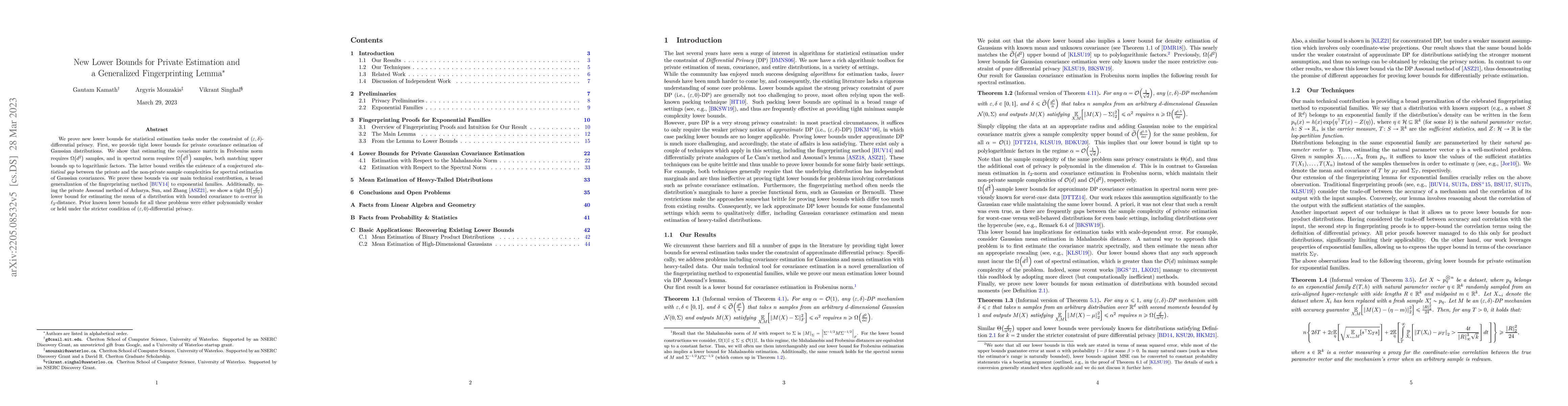 Thumbnail for New Lower Bounds for Private Estimation and a Generalized Fingerprinting
  Lemma