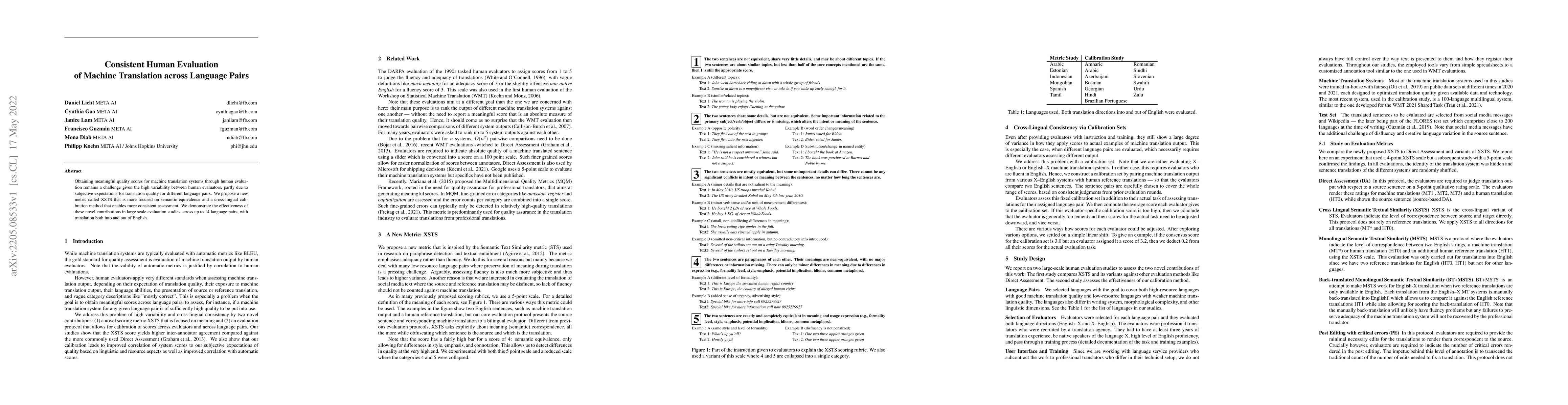 Thumbnail for Consistent Human Evaluation of Machine Translation across Language Pairs