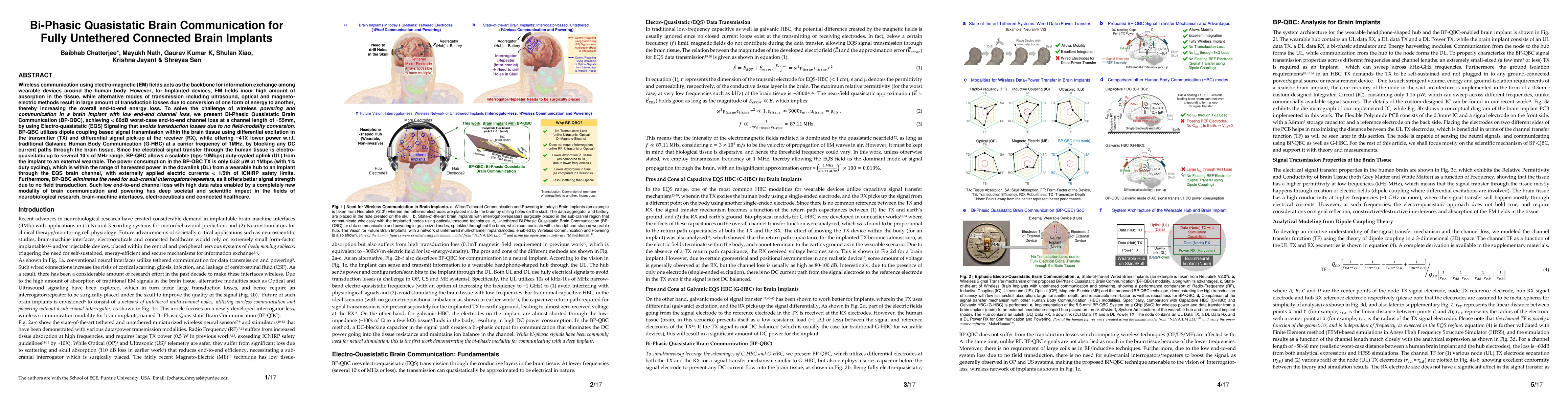 Thumbnail for Bi-Phasic Quasistatic Brain Communication for Fully Untethered Connected
  Brain Implants