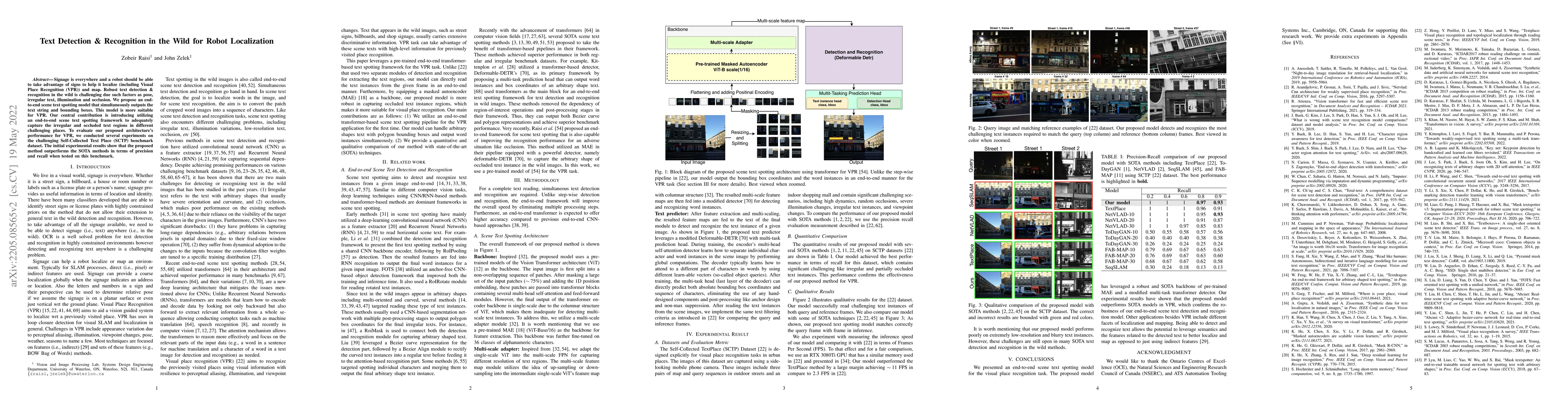 Thumbnail for Text Detection & Recognition in the Wild for Robot Localization