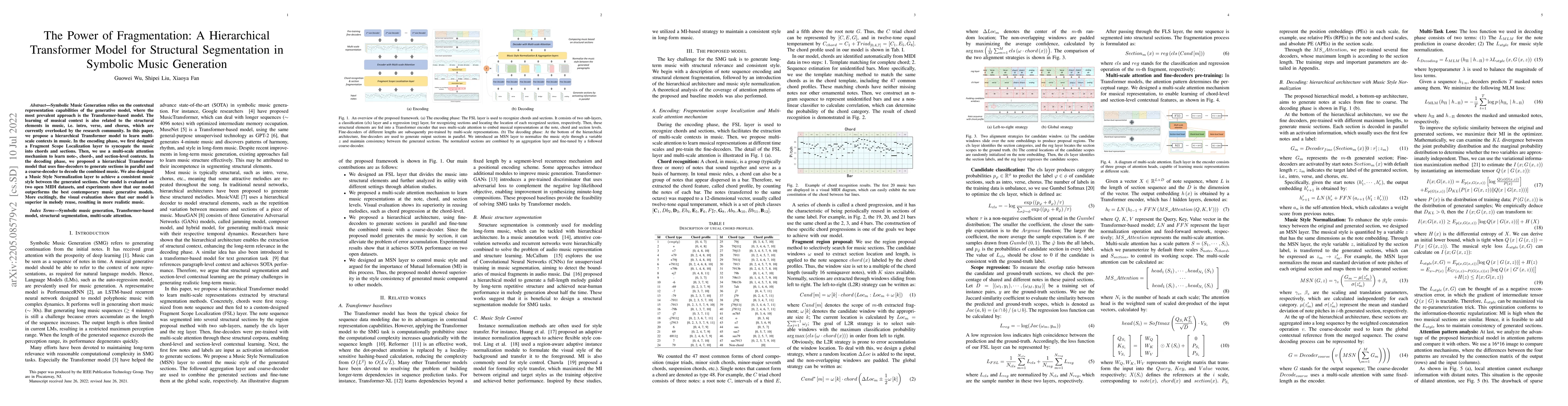 Thumbnail for The Power of Fragmentation: A Hierarchical Transformer Model for
  Structural Segmentation in Symbolic Music Generation