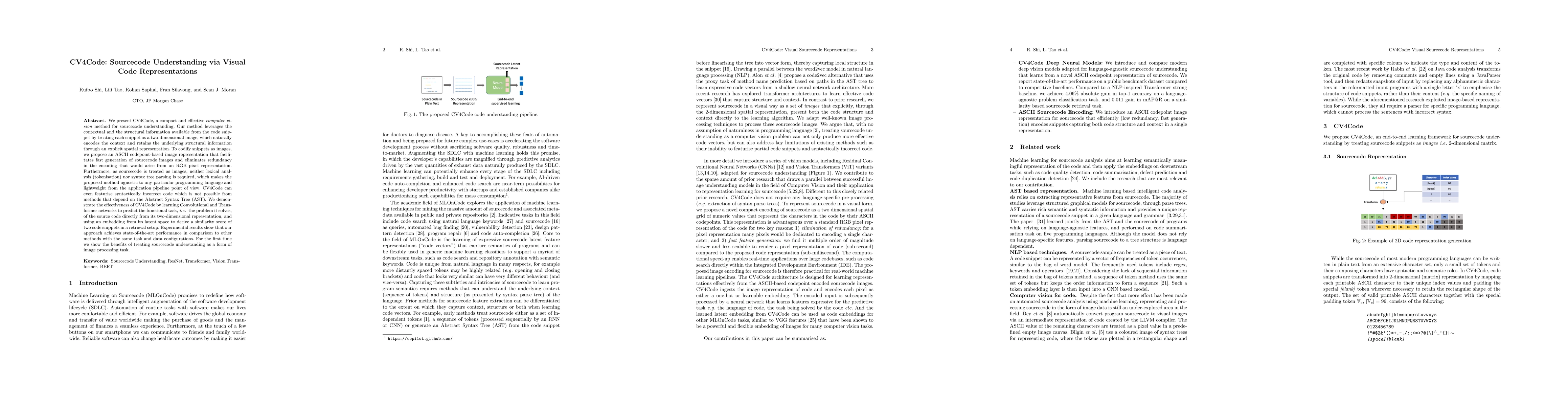 Thumbnail for CV4Code: Sourcecode Understanding via Visual Code Representations