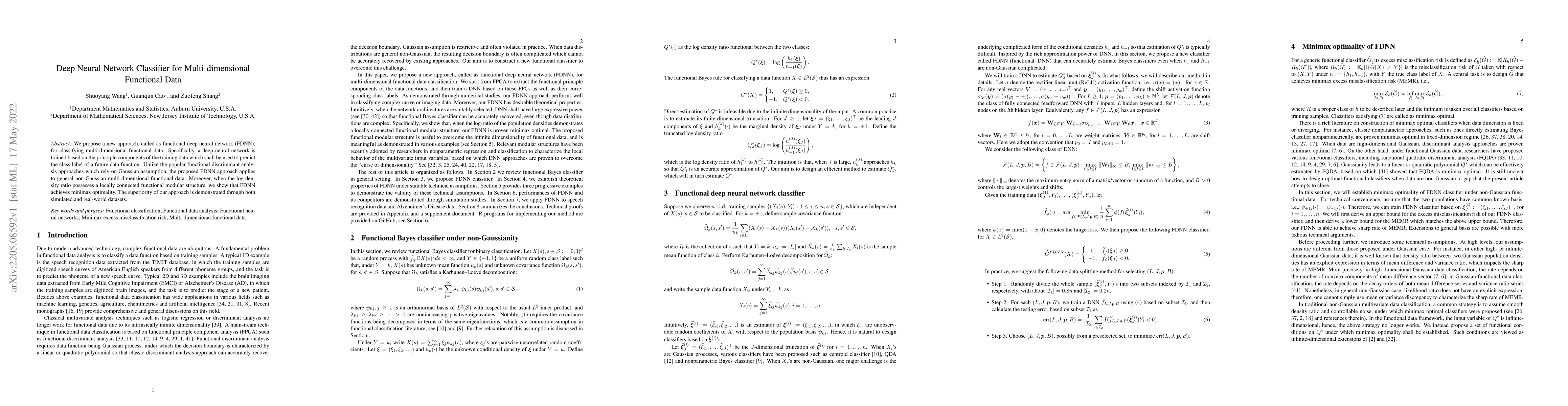 Thumbnail for Deep Neural Network Classifier for Multi-dimensional Functional Data
