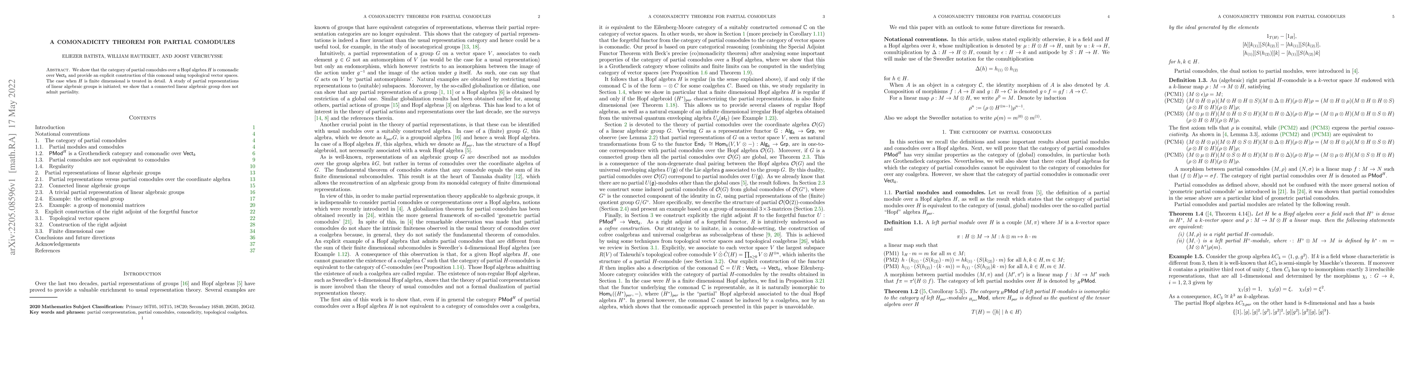 Thumbnail for A comonadicity theorem for partial comodules