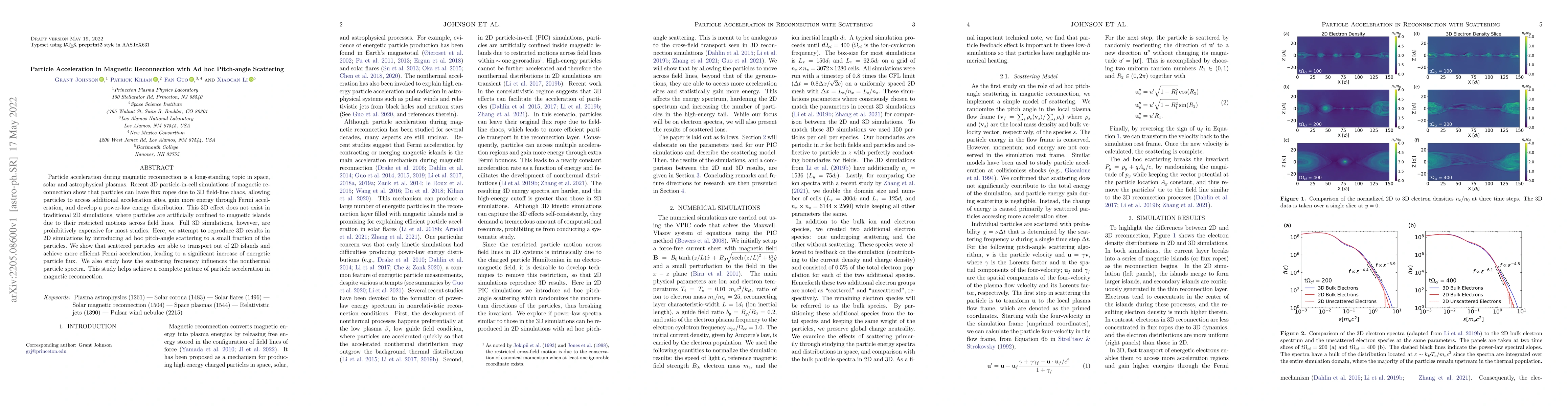 Thumbnail for Particle Acceleration in Magnetic Reconnection with Ad hoc Pitch-angle
  Scattering