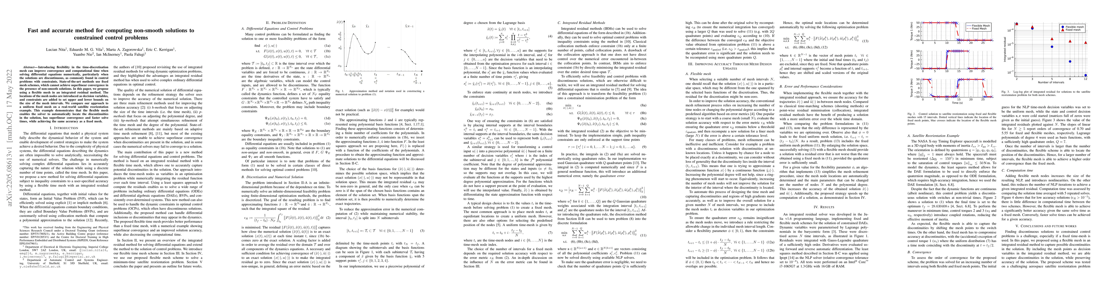 Thumbnail for Fast and accurate method for computing non-smooth solutions to
  constrained control problems