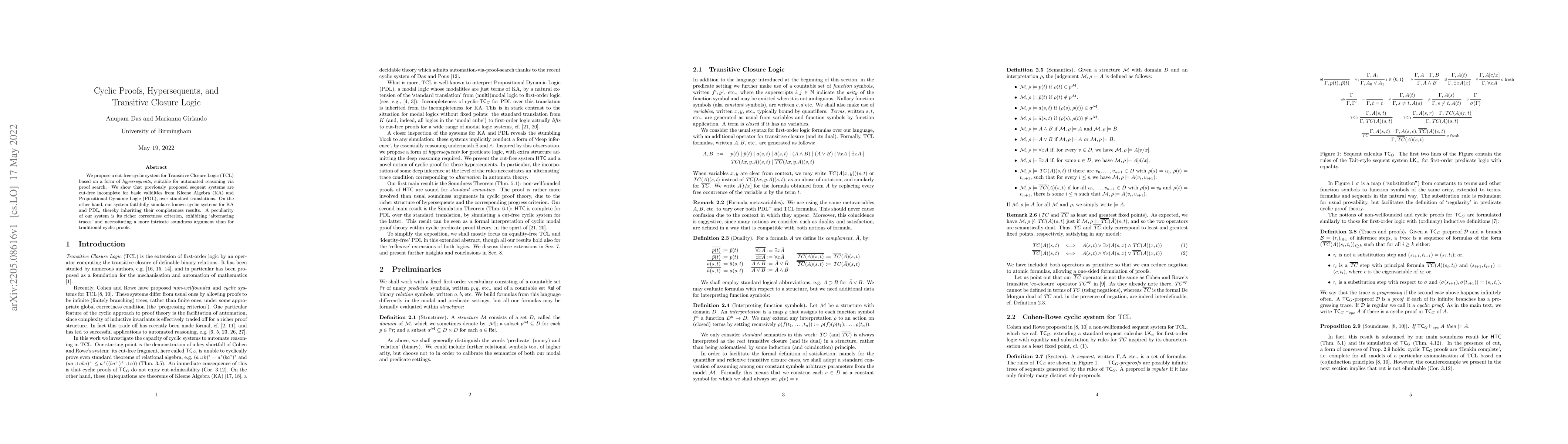 Thumbnail for Cyclic Proofs, Hypersequents, and Transitive Closure Logic