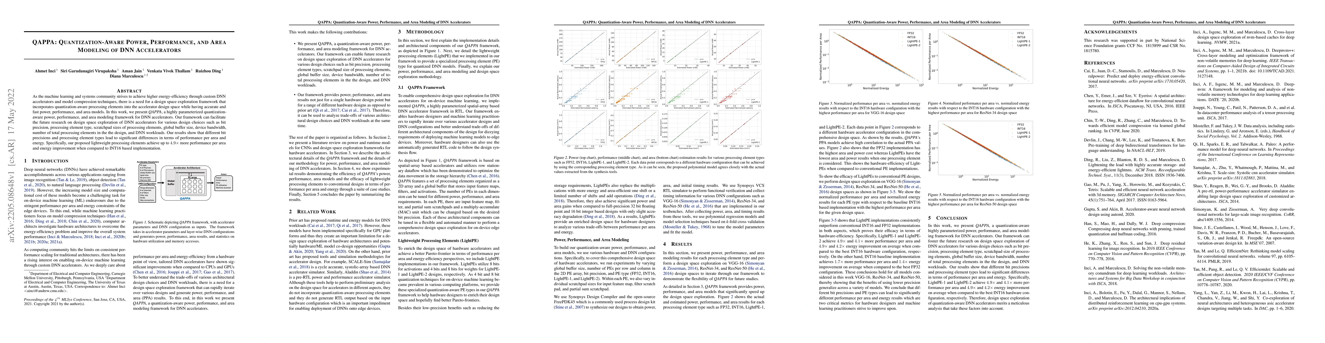 Thumbnail for QAPPA: Quantization-Aware Power, Performance, and Area Modeling of DNN
  Accelerators