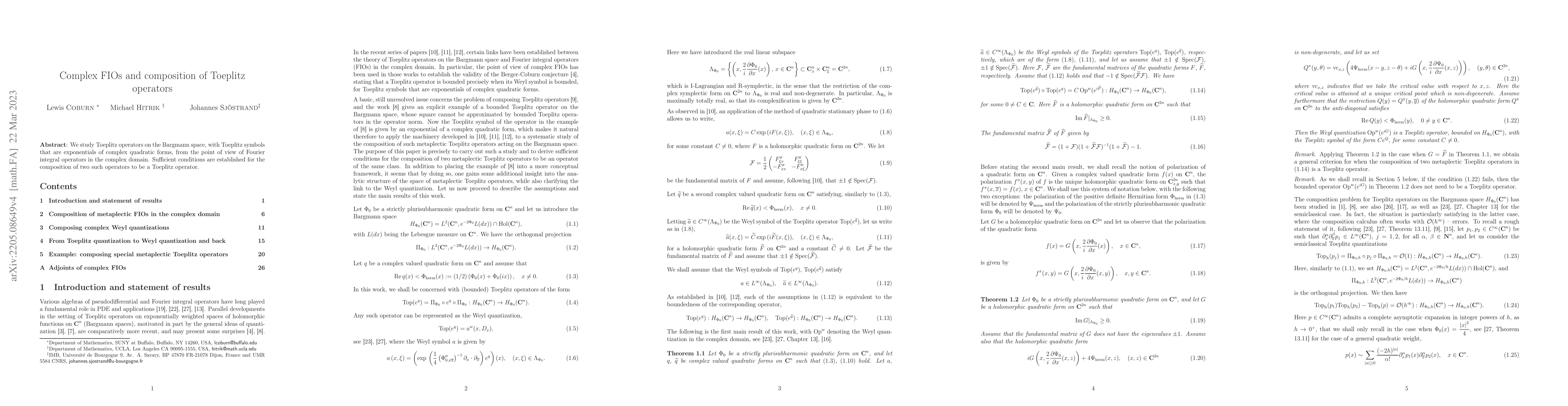 Thumbnail for Complex FIOs and composition of Toeplitz operators