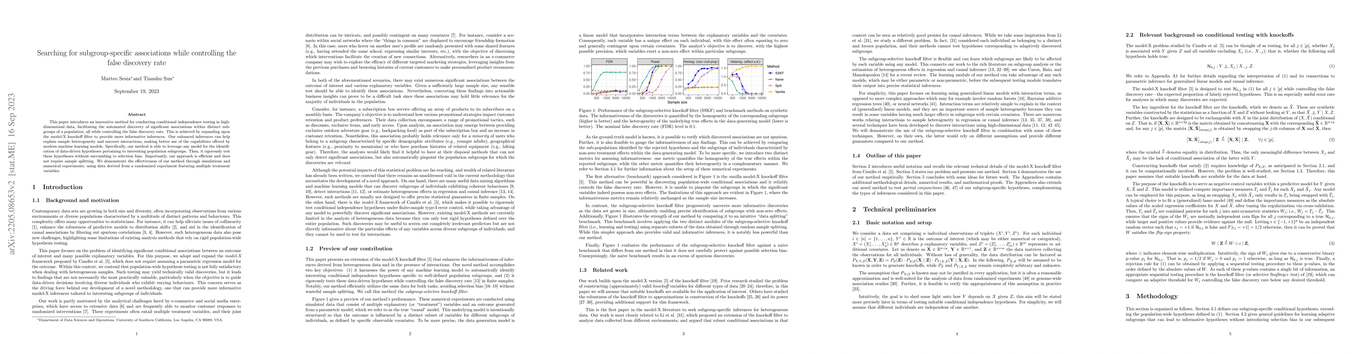 Thumbnail for Searching for subgroup-specific associations while controlling the false
  discovery rate