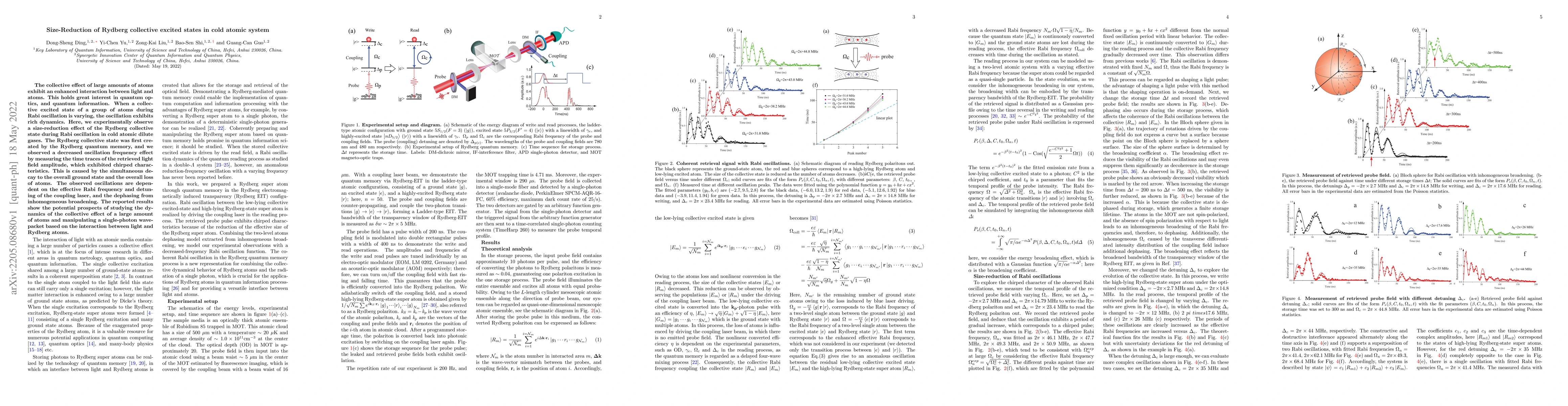 Thumbnail for Size-Reduction of Rydberg collective excited states in cold atomic
  system