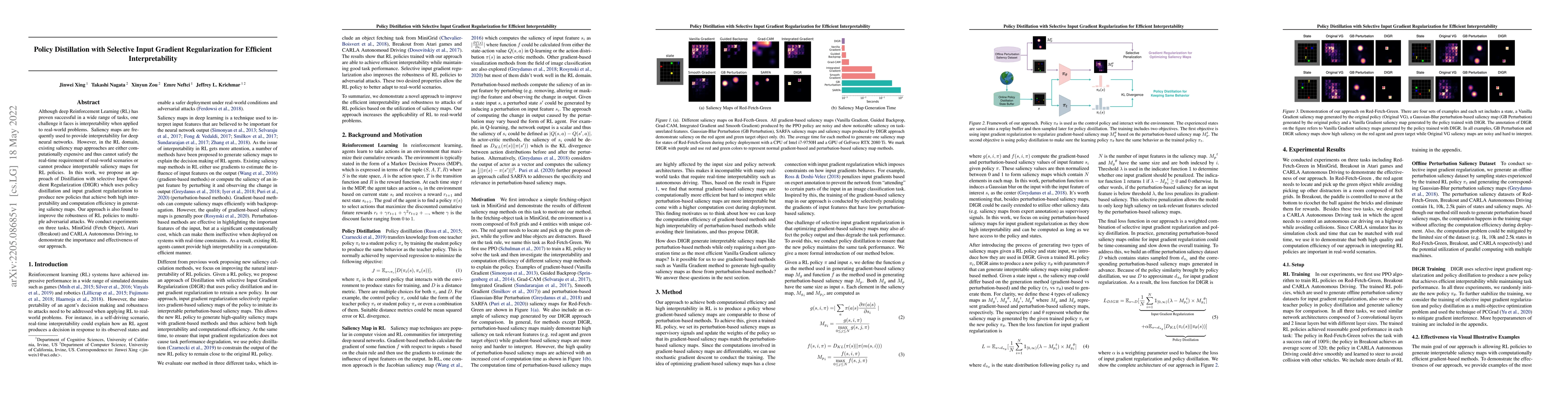 Thumbnail for Policy Distillation with Selective Input Gradient Regularization for
  Efficient Interpretability