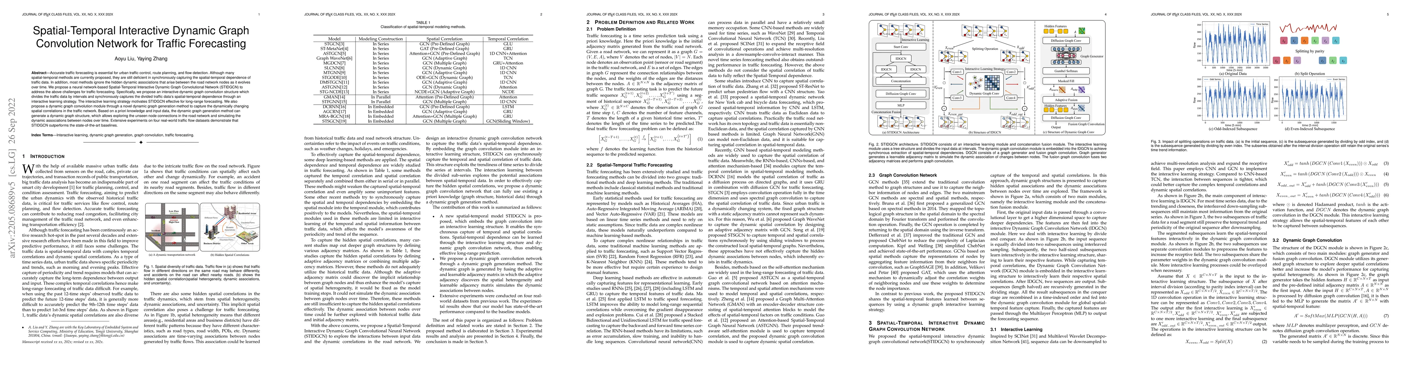 Thumbnail for Spatial-Temporal Interactive Dynamic Graph Convolution Network for
  Traffic Forecasting