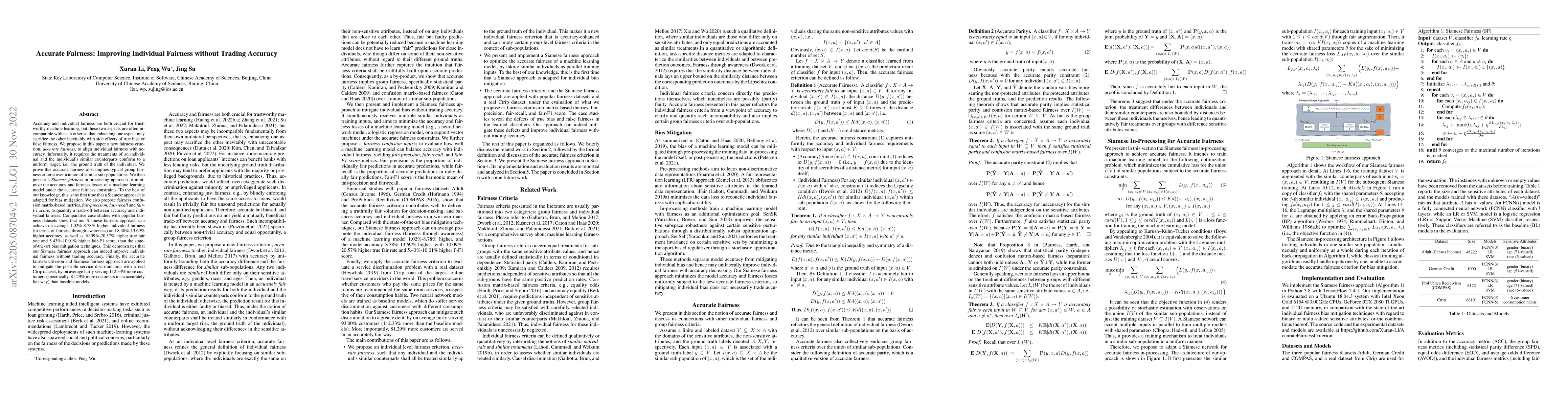 Thumbnail for Accurate Fairness: Improving Individual Fairness without Trading
  Accuracy
